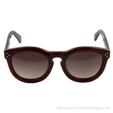 Popular round red acetate sunglasses for women